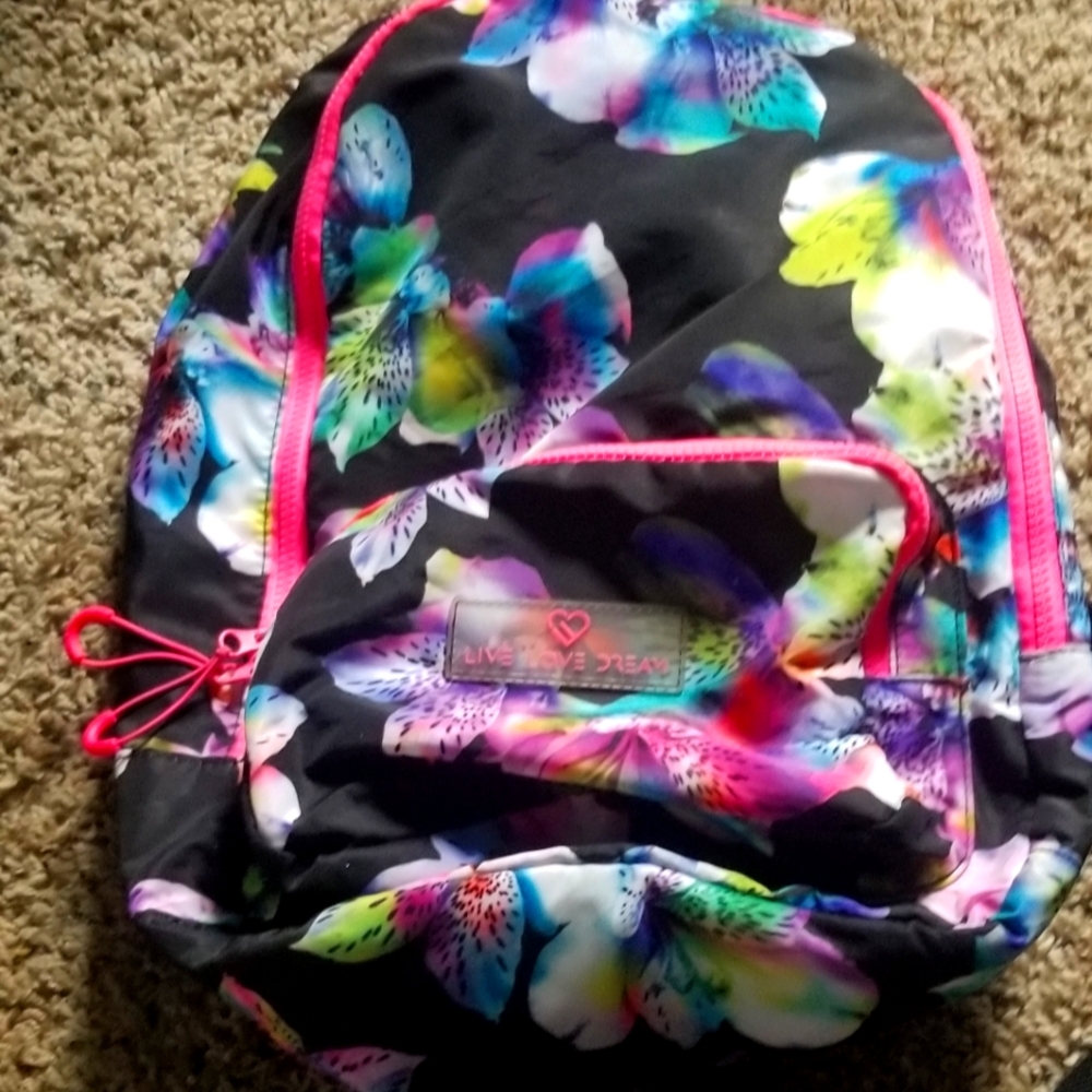 Final sale donate March 28 Neon flower color backpack